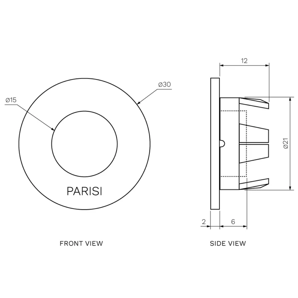 Parisi Overflow Cover Ring - Brushed Brass - OFC.46