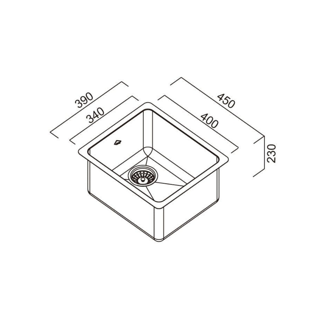 Abey LT100 31L Single Bowl Laundry Sink w/Overflow