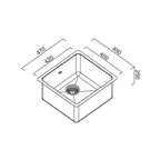 Abey LT120 45L Single Bowl Laundry Sink w/Overflow