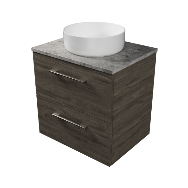 Timberline Oxbow Wall Hung Vanity with SilkSurface Top & Basin 600mm