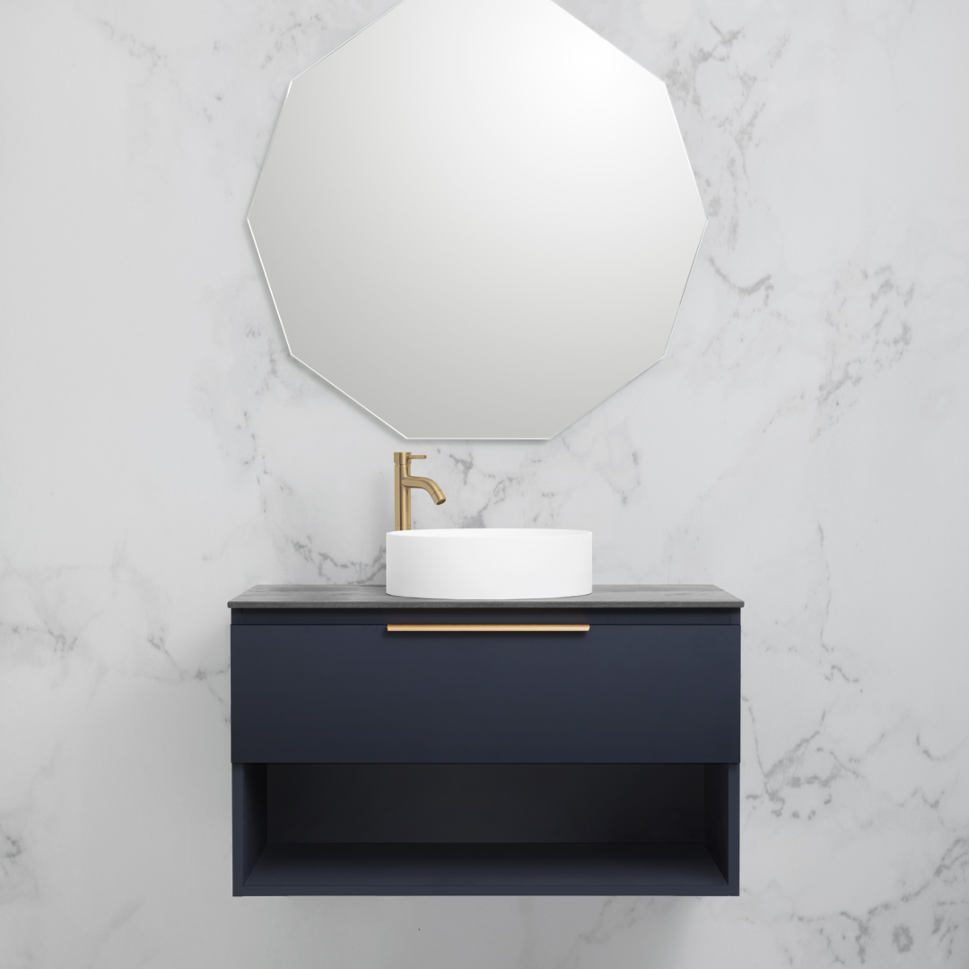 Marquis Oxford 900mm Wall Hung Vanity - Winter Sky - Oxford 3 + Regio Basin