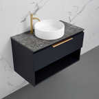 Marquis Oxford 900mm Wall Hung Vanity - Winter Sky - Oxford 3 + Regio Basin