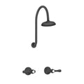 Linkware Augustine Shower Set - Matte Black - P2053BK + P2051BK-1