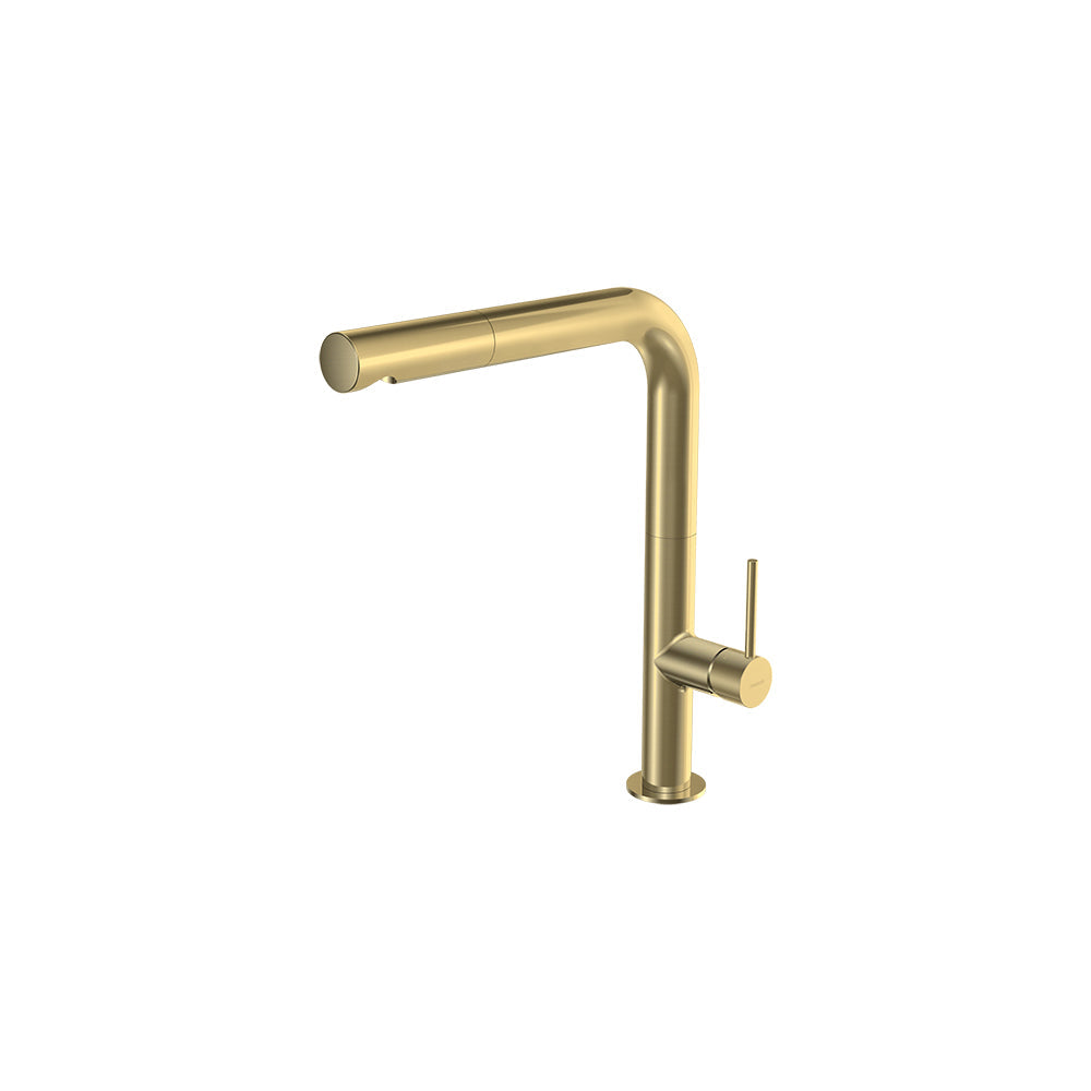 Parisi Envy 30 Kitchen Mixer with Fixed Spout and Pull-out Spray - Brushed Brass