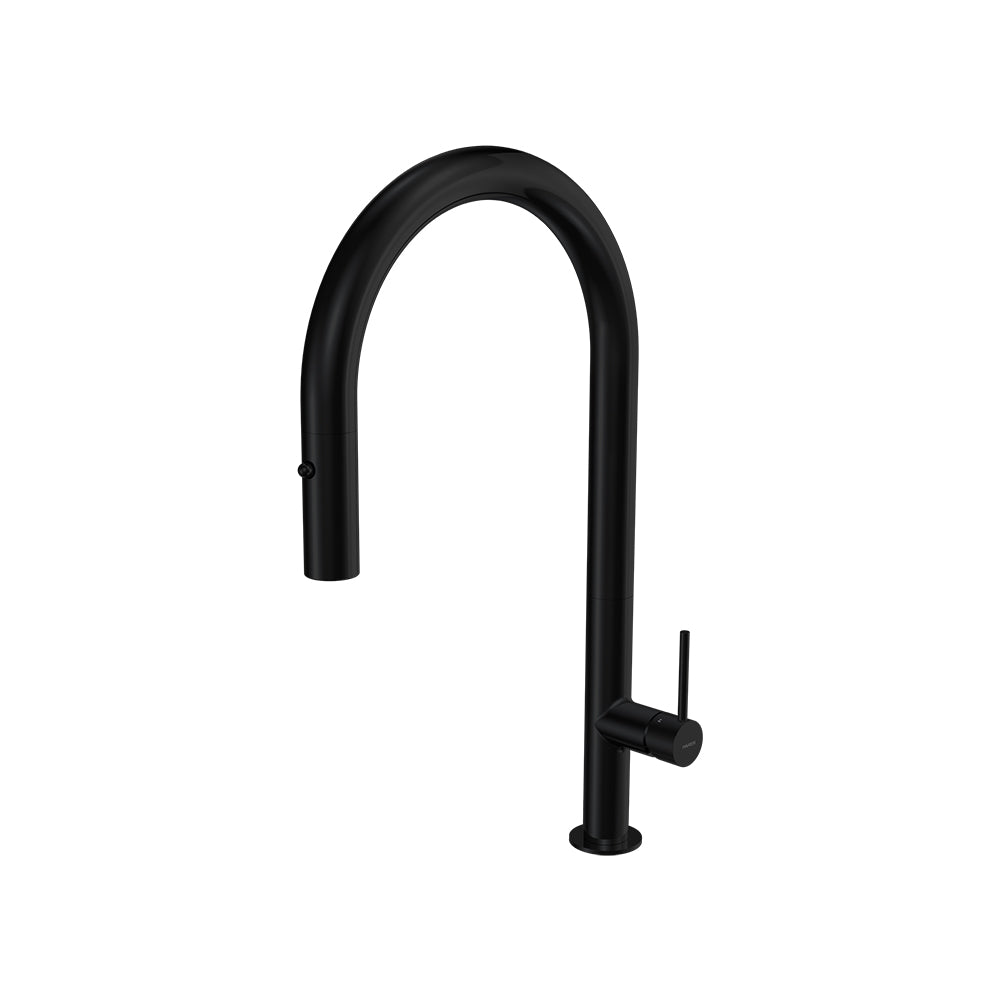 Parisi Envy 30 Kitchen Mixer with Round Spout and Pull Out Spray - Matt Black