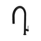 Parisi Envy 30 Kitchen Mixer with Round Spout and Pull Out Spray - Matt Black