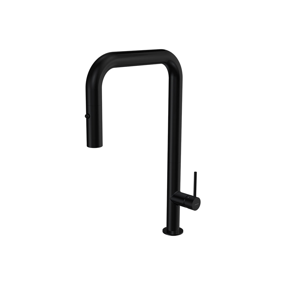 Parisi Envy 30 Kitchen Mixer with Square Spout and Pull-out Spray - Matt Black