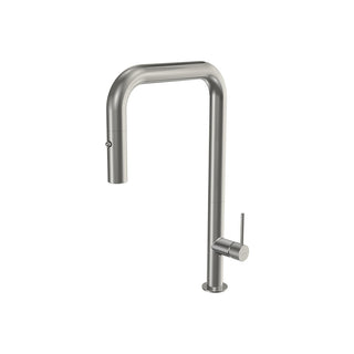 Parisi Envy 30 Kitchen Mixer with Square Spout and Pull-out Spray - Brushed Nickel
