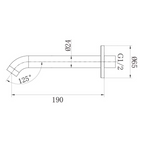 Argent Grace 2.0 190mm Bath Spout - LF Matte Black - P966395B