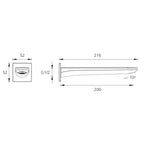 Oliveri Paris Wall Spout - LF Matte Black - PA102206FMB