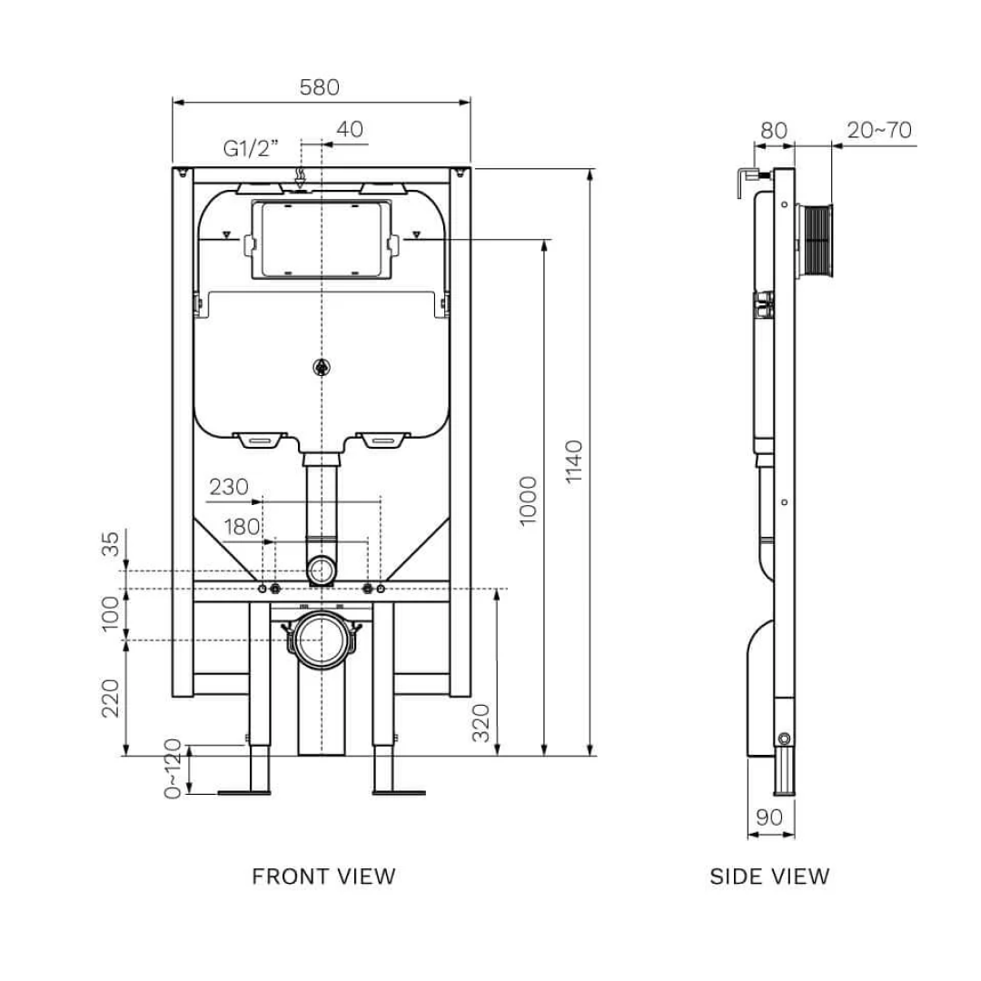 Parisi Ellisse PN620 Mk II Wall Hung Package - Chrome Blade Flush Plate - PN620 + PA120 + PA231