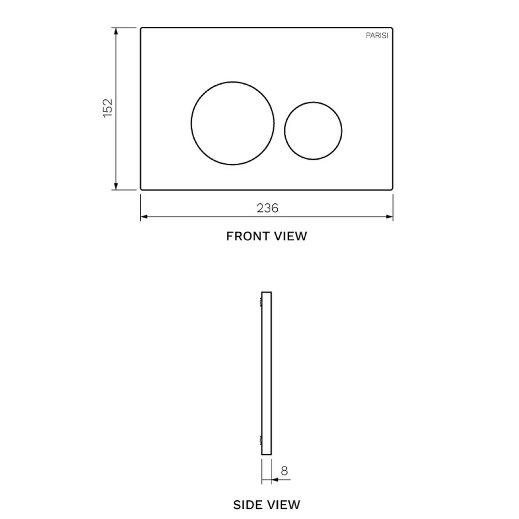 Parisi Linfa PN780 Rimless Wall Hung Package - Soft Close Seat - Parisi Tondo Access Chrome Plate - PN780P + PA221