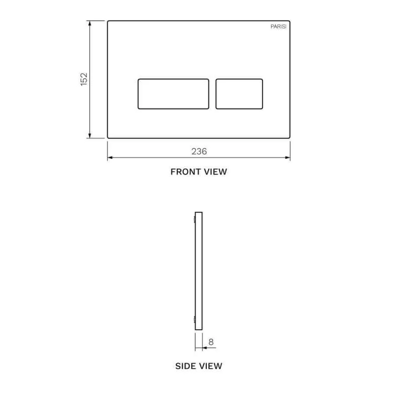 Parisi Linfa PN770 Rimless Floor Mount Package with Blade Matte Black Flush Plate