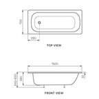 Parisi Envy 1500 Inset Bath - Gloss White - PB15070E