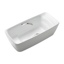 TOTO Galalato 1700 Reinforced Marble Freestanding Bath with Silver Hand Grips - Matte White