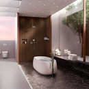 TOTO Galalato 1695 Reinforced Marble Freestanding Bath with Nickel Hand Grips - Matte White