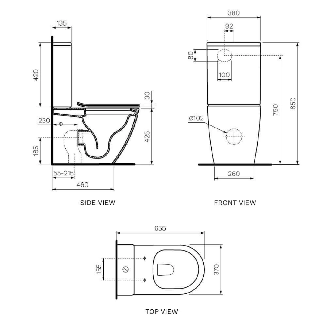 Parisi Ellisse PN600 Mk II Rimless Wall Faced Suite (Includes L'Hotel Seat) - PN600