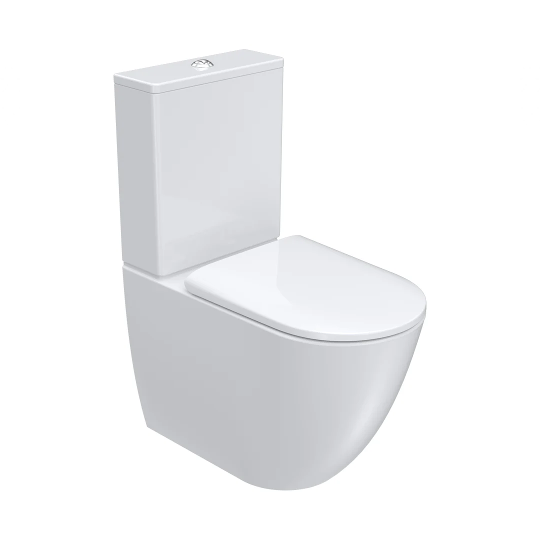 Parisi Ellisse MK II Rimless Back to Wall Toilet Suite (Includes Moda Seat) - PN60M