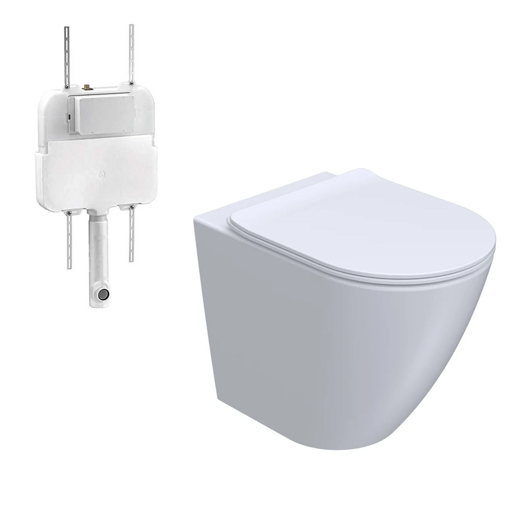 Parisi Ellisse II Wall Faced Rimless Pan & In-Wall Cistern (Includes Soft Close Seat) - PN610 + PA110