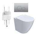 Parisi Ellisse PN610 Mk II Floor Mount Toilet Package - Includes Satin Chrome Tondo Flush Plate - PN610 + PA110 + PA222