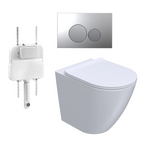 Parisi Ellisse PN610 Mk II Floor Mount Toilet Package - Includes Chrome & Satin Chrome Tondo Flush Plate - PN610 + PA110 + PA223