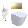 Parisi Ellisse PN610 Mk II Floor Mount Toilet Package - Includes Gold Tondo Flush Plate - PN610 + PA110 + PA226