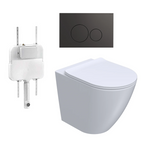 Parisi Ellisse PN610 Mk II Floor Mount Toilet Package - Includes Fucile Tondo Flush Plate - PN610 + PA110 + PA228