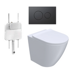 Parisi Ellisse PN610 Mk II Floor Mount Toilet Package - Includes Matte Black Tondo II Flush Plate - PN610 + PA110 + PA400.02