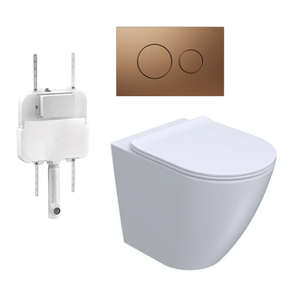 Parisi Ellisse PN610 Mk II Floor Mount Toilet Package - Includes Matte Bronze Tondo II Flush Plate - PN610 + PA110 + PA400.48