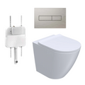 Parisi Ellisse PN610 Mk II Floor Mount Toilet Package - Includes Brushed Nickel Blade II Flush Plate - PN610 + PA110 + PA401.41