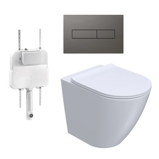 Parisi Ellisse PN610 Mk II Floor Mount Toilet Package - Includes Fucile Blade II Flush Plate - PN610 + PA110 + PA401.50