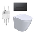 Parisi Ellisse PN610 Mk II Floor Mount Toilet Package - Includes Matte Black Quasar Flush Plate - PN610 + PA110 + PA403.02