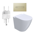 Parisi Ellisse PN610 Mk II Floor Mount Toilet Package - Includes Brushed Brass Quasar Flush Plate - PN610 + PA110 + PA403.46