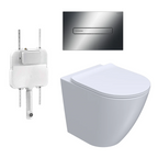 Parisi Ellisse PN610 Mk II Floor Mount Toilet Package - Includes Chrome Quasar Flush Plate - PN610 + PA110 + PA403