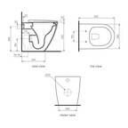 Parisi Ellisse MK II Rimless Wall Faced Pan (Includes Moda Seat) - PN61M