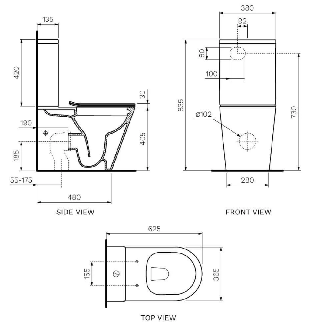 Parisi L’Hotel Rimless Back to Wall Suite (Includes L'Hotel Seat) - PN730