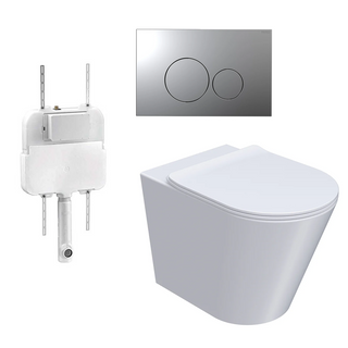 Parisi L'Hotel PN740 Floor Mount Toilet Package - Includes Chrome Tondo Flush Plate - PN740 + PA110 + PA221