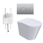 Parisi L'Hotel PN740 Floor Mount Toilet Package - Includes Satin Chrome Tondo Flush Plate - PN740 + PA110 + PA222