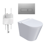 Parisi L'Hotel PN740 Floor Mount Toilet Package - Includes Chrome Blade Flush Plate - PN740 + PA110 + PA231