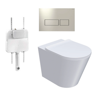 Parisi L'Hotel PN740 Floor Mount Toilet Package - Includes Brushed Nickel Blade Flush Plate - PN740 + PA110 + PA230.41