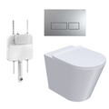Parisi L'Hotel PN740 Floor Mount Toilet Package - Includes Satin Chrome Blade Flush Plate - PN740 + PA110 + PA232