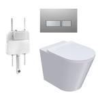 Parisi L'Hotel PN740 Floor Mount Toilet Package - Includes Chrome/Satin Chrome Blade Flush Plate - PN740 + PA110 + PA233