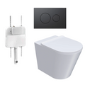 Parisi L'Hotel PN740 Floor Mount Toilet Package - Includes Matte Black Tondo II Flush Plate - PN740 + PA110 + PA400.02