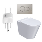 Parisi L'Hotel PN740 Floor Mount Toilet Package - Includes Brushed Nickel Tondo II Flush Plate - PN740 + PA110 + PA400.41