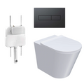 Parisi L'Hotel PN740 Floor Mount Toilet Package - Includes Matte Black Blade II Flush Plate - PN740 + PA110 + PA401.02