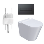 Parisi L'Hotel PN740 Floor Mount Toilet Package - Includes Matte Black Blade II Flush Plate - PN740 + PA110 + PA401.02