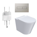 Parisi L'Hotel PN740 Floor Mount Toilet Package - Includes Brushed Nickel Blade II Flush Plate - PN740 + PA110 + PA401.41