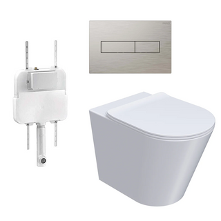 Parisi L'Hotel PN740 Floor Mount Toilet Package - Includes Brushed Nickel Blade II Flush Plate - PN740 + PA110 + PA401.41