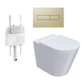 Parisi L'Hotel PN740 Floor Mount Toilet Package - Includes Brushed Brass Blade II Flush Plate - PN740 + PA110 + PA401.46