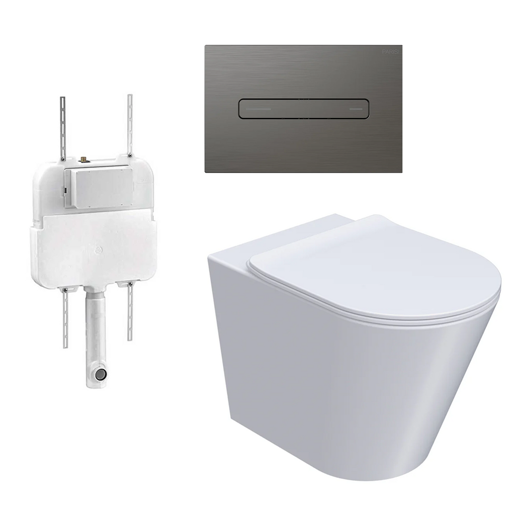 Parisi L'Hotel PN740 Floor Mount Toilet Package - Includes Fucile Quasar Flush Plate - PN740 + PA110 + PA403.50